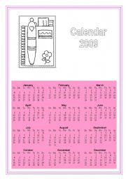 English Worksheet: School Year Calendar 2009