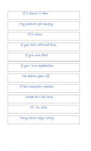 English Worksheet: ZERO CONDITIONAL BINGO