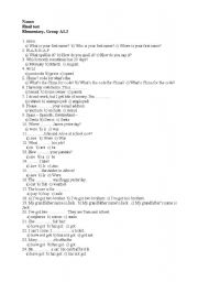 English Worksheet: Grammar Revision Test
