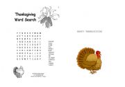 English worksheet: thanksgiving