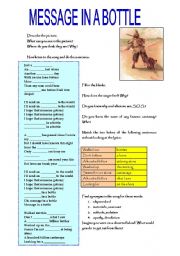 English Worksheet: MESSAGE IN A BOTTLE