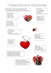 English Worksheet: valentine rhymes