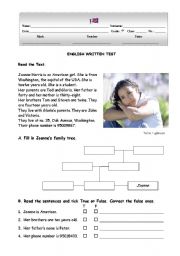 English Worksheet: Written Test