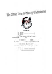 English Worksheet: We Wish You A Merry Christmas