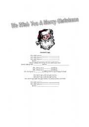 English worksheet: We Wish You A Merry Christmas