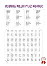 English Worksheet: Words that are both verbs and nouns