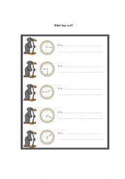 English Worksheet: What time is it?