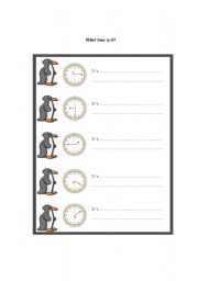 English worksheet: What time is it?