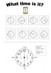 English Worksheet: What time is it?