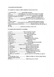 English Worksheet: comparatives