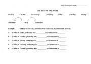 English worksheet: DAYS OF THE WEEK