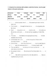 English Worksheet: past exercises