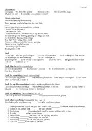 English Worksheet: Like (verb) vs. like (conjunction), verb look and its different meenings with conjunctions