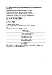 English Worksheet: personality