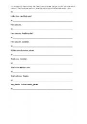 English worksheet: Market dialogue