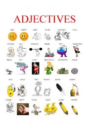 English Worksheet: Picture dictionary for the most common adjectives