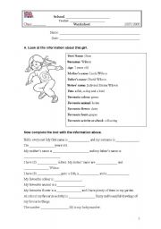 English Worksheet: Complete with the information in the text