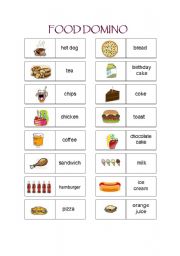 English Worksheet: FOOD DOMINO