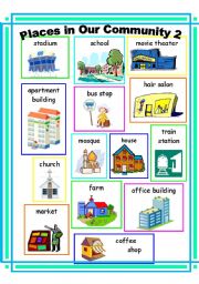English Worksheet: Places in Our Community 2
