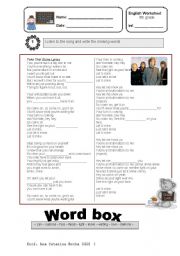 English Worksheet: Shine by Take that - listening exercise