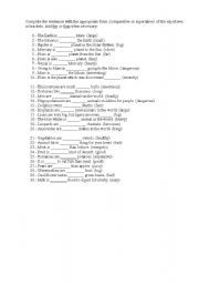 Comparatives and superlatives