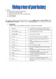 English Worksheet: Giving a tour of the Factory