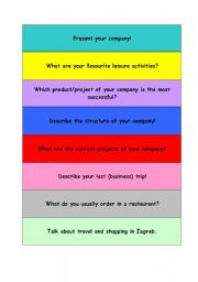 English Worksheet: Cards-communicative-business english