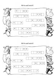 English Worksheet: animals-anagram