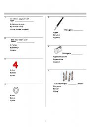 English worksheet: 2nd Grade vocabulary test