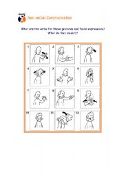 English Worksheet: Gestures