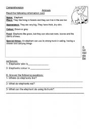 English worksheet: comprehension