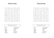 English Worksheet: plural.wordsearch