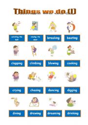 English Worksheet: Things we do (I)