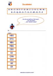 English worksheet: Alphabet Cards