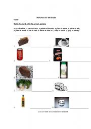 English Worksheet: containers