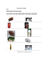 English worksheet: containers