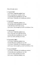 English Worksheet: Can you?