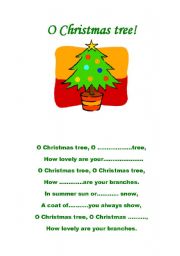 English Worksheet: O Christmas tree