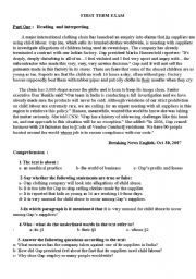 English Worksheet: Test- Child labour