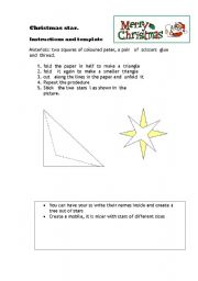 English worksheet: Christmas star HANDICRAFT