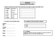 English worksheet: School Supplementary Activities (Part 3)