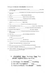 English Worksheet: some grammars exercices