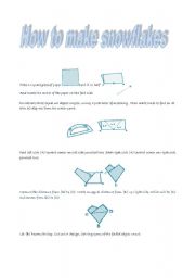 English Worksheet: how to make snowflakes
