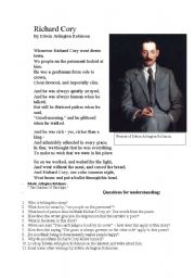 English Worksheet: Richard Cory by Edwin Arlington Robinson