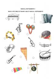 English Worksheet: MUSICAL INSTRUMENTS