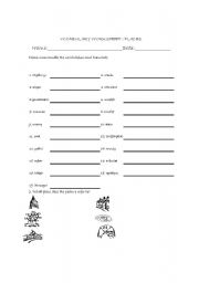 English worksheet: PLACES