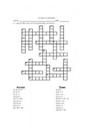 English worksheet: Number criss cross