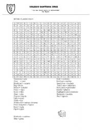 English worksheet: objects of the classroom crossword