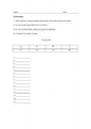 English worksheet: Extra Activity for your brain