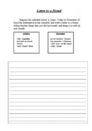 English worksheet: Letter to a friend